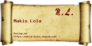 Makis Lola névjegykártya